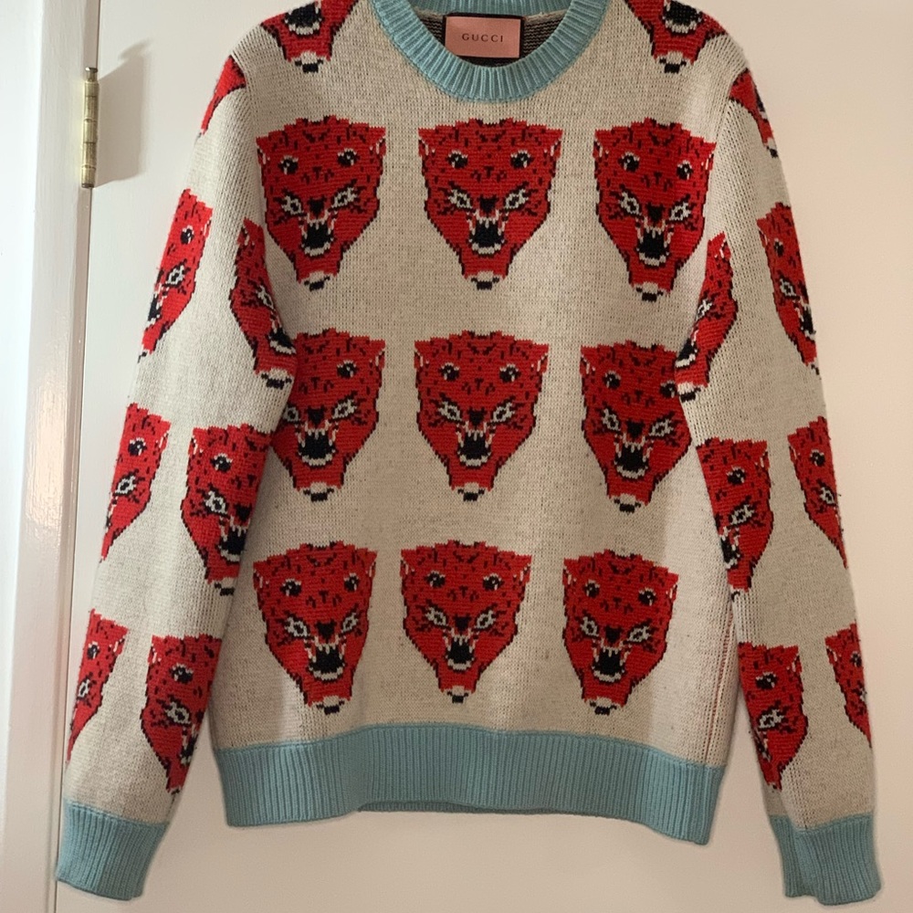 Gucci Tiger Jacquard Wool Sweater